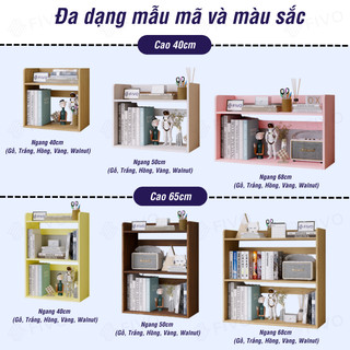 Giá Sách Gỗ Để Bàn Đa Năng FB22 FIVO Màu Trắng, Hồng, Vàng, Tiết Kiệm Không Gian Bàn Học, Làm Việc Gọn Gàng