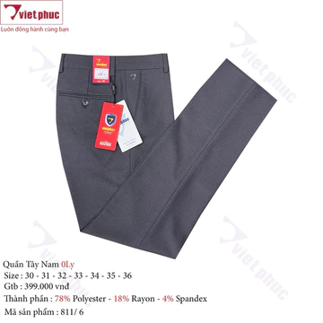Quần tây âu nam, quần tây nam regular, quần âu, ống 18cm đến 21cm - Việt Phúc 811
