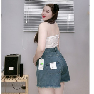 Quần jean rách Nhỏ Clothing bigsize nữ lưng cao dáng chữ A không co giãn, Quần short bò nữ 58-93kg trẻ trung  J3