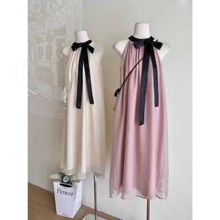 [SLIIHOMEWEAR] Váy sát nách+ cổ nơ dáng xoè điệu đà tạo cảm giác nhẹ nhàng thanh lịch