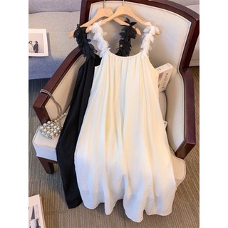 [Slii Homewear] Váy lụa trơn bồng bềnh 2 lớp, dây váy may kiểu lá phong cách tiểu thư.