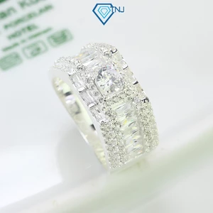 Nhẫn bạc 925 cho nam cao cấp đính đá sang trọng, đẳng cấp NNA0581 - Trang Sức TNJ
