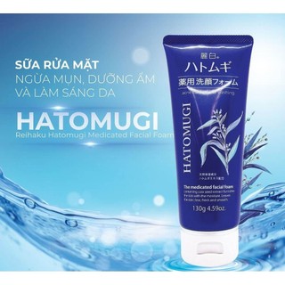 Sữa rửa mặt Hatomugi Kumano Reihaku Facial Foam giúp ngăn ngừa mụn và làm sáng da (130g)