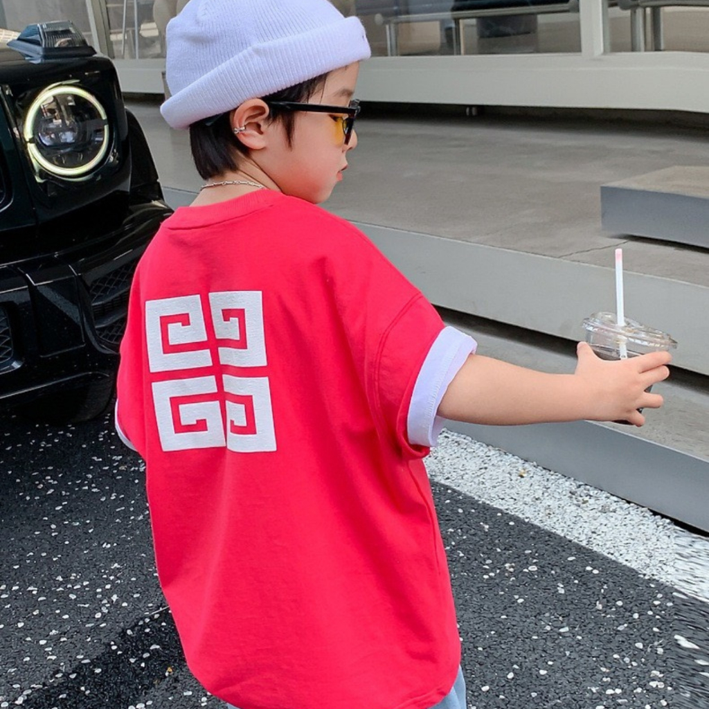Áo Thun Ngắn Tay Mùa Hè Cho Bé Trai, Bé Gái In Hình Năng Động, Cổ Tròn B506 | JJ Kids Fashion