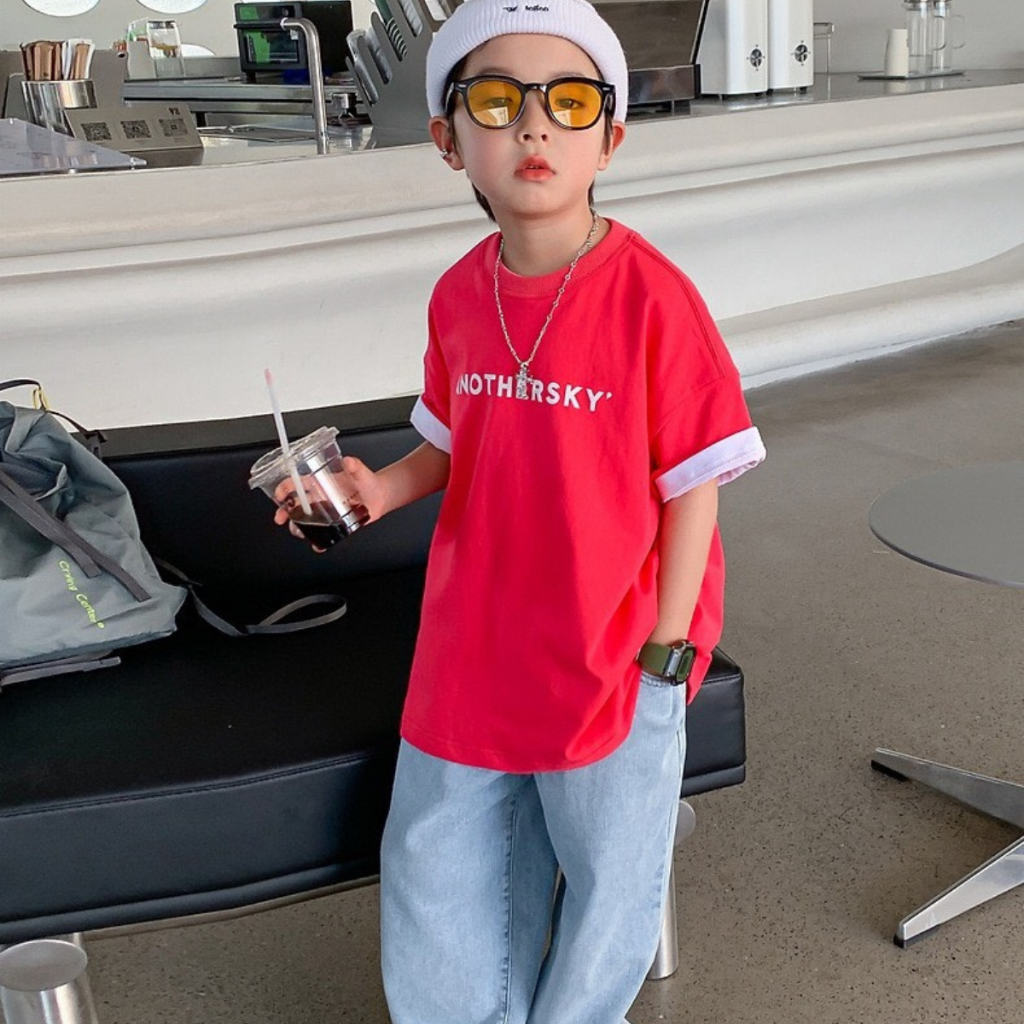 Áo Thun Ngắn Tay Mùa Hè Cho Bé Trai, Bé Gái In Hình Năng Động, Cổ Tròn B506 | JJ Kids Fashion