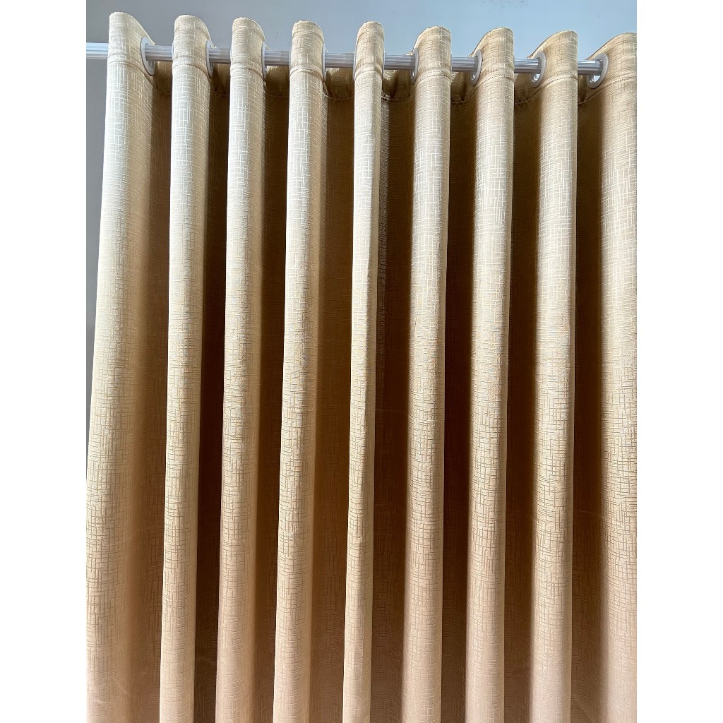 Rèm cửa màu vàng kim, rèm khoen, chống nắng cản sáng 80%, ngăn được hơi máy lạnh, cửa sổ, cửa chính, gác lửng.