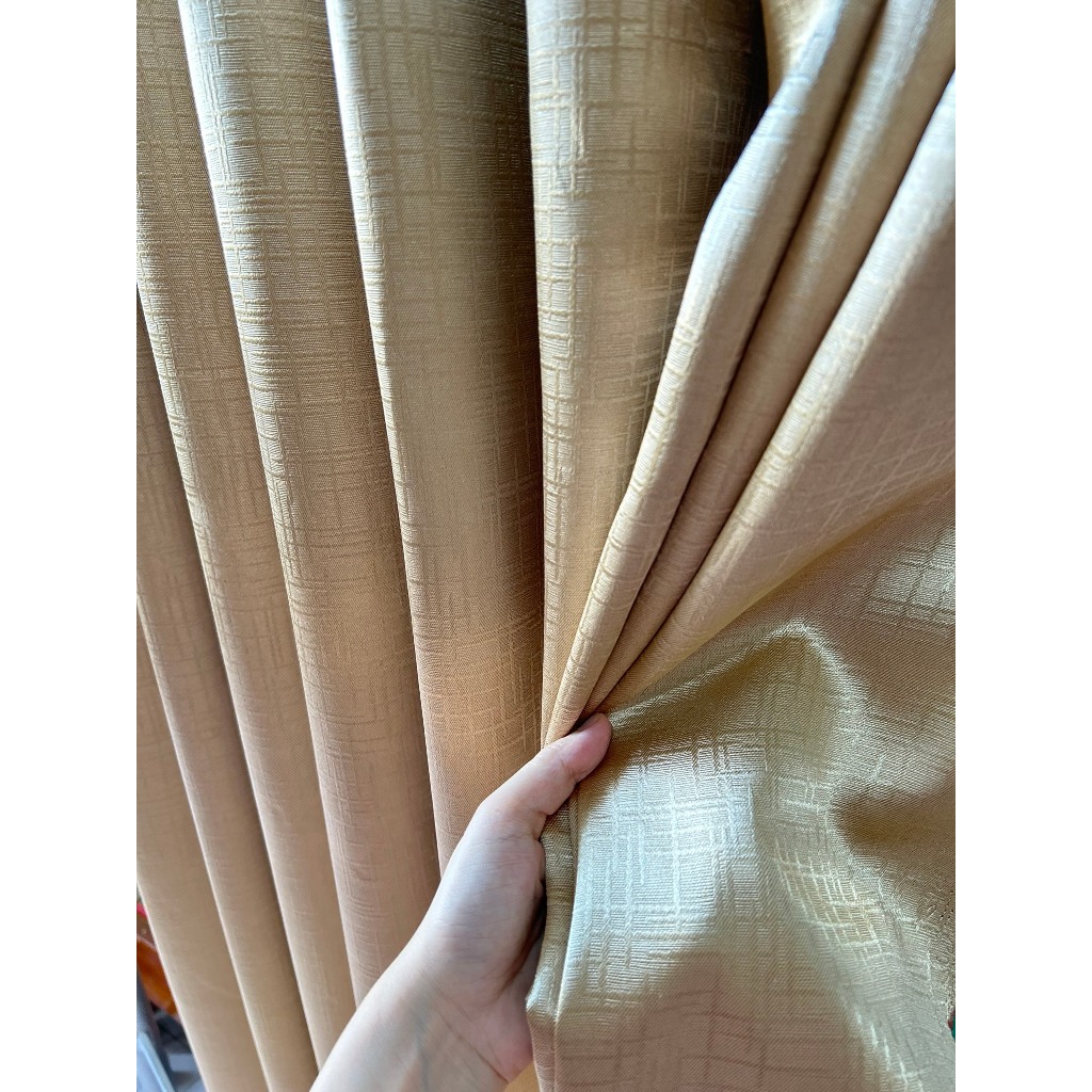 Rèm cửa màu vàng kim, rèm khoen, chống nắng cản sáng 80%, ngăn được hơi máy lạnh, cửa sổ, cửa chính, gác lửng.