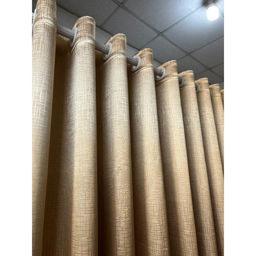 Rèm cửa màu vàng kim, rèm khoen, chống nắng cản sáng 80%, ngăn được hơi máy lạnh, cửa sổ, cửa chính, gác lửng.