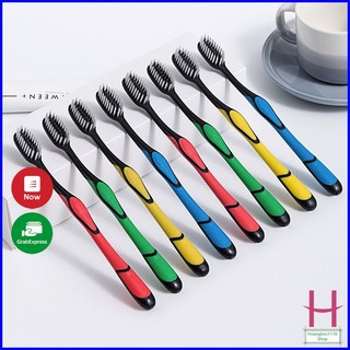 Bàn chải đánh răng than tre hoạt tính lông mềm mại { H }