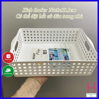 Khay nhựa chữ nhật B5 đựng tài liệu, đồ dùng văn phòng, học tập nhỏ gọn tiện lợi { H }