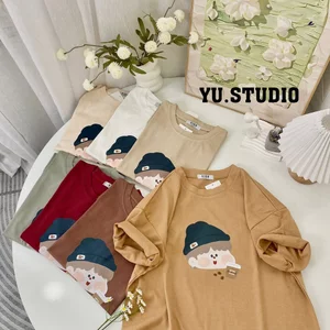 Áo thun form rộng tay lỡ 3158 chất cotton khô mẫu CẬU BÉ COFFEE phong cách hàn quốc