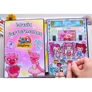 (mới ) Đồ chơi búp bê giấy 3 cô gái trong Poppy Playtime - Pighandmade