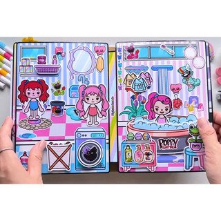 (mới ) Đồ chơi búp bê giấy 3 cô gái trong Poppy Playtime - Pighandmade