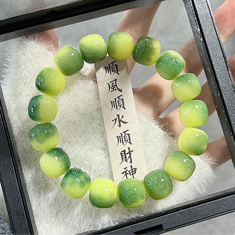 BinShop | preferred Hàng Có Sẵn Vòng Tay Phật Bồ Đề May Mắn  [Hạt Xanh Hoàng Gia] Chính Hãng bodhi