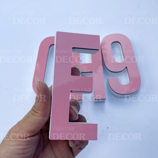 Chữ Nổi Hồng 10cm dày 15mm T1 In Hoa Dán Tường Trang Trí Tiệm - Chữ 3D Decor Biển quảng cáo Chất Liệu Fomex Alu
