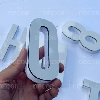 Chữ Nổi Trắng 10cm dày 15mm T1 In Hoa Dán Tường Trang Trí Tiệm - Chữ 3D Decor Biển quảng cáo Chất Liệu Fomex Alu