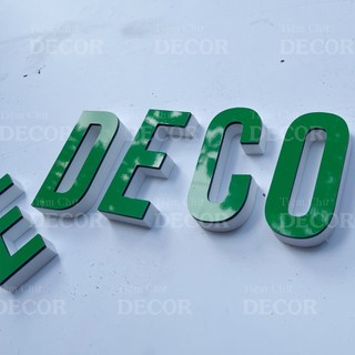 Chữ Nổi Xanh Lá 10cm dày 15mm T1 In Hoa Dán Tường Trang Trí Tiệm - Chữ 3D Decor Biển quảng cáo Chất Liệu Fomex Alu