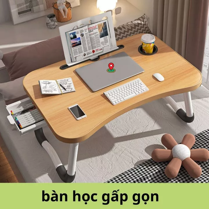 Bàn học làm việc gấp gọn Bàn gấp máy tính xách tay Với Cup Holder Với khe cắm thẻ