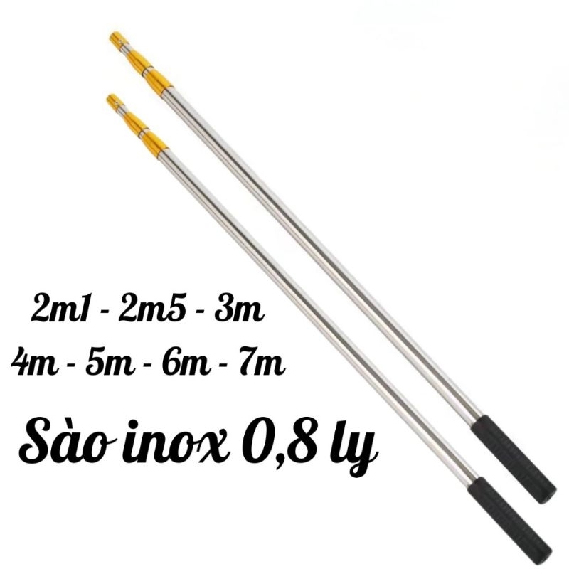 [ Chất Lượng] Sào Rút Inox Đa Năng Viền Vàng Chất Lượng Dày Nặng Có Kèm ...