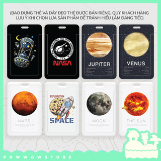 [Sẵn VN] Bao Đựng Thẻ Nhân Viên Dọc Nhựa ABS Phong Cách Hoạ Tiết Không Gian Hành Tinh Space Planet