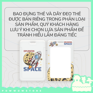 [Sẵn VN] Bao Đựng Thẻ Nhân Viên Dọc Nhựa ABS Phong Cách Hoạ Tiết Không Gian Hành Tinh Space Planet