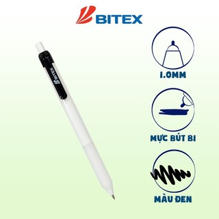 Hộp 12 Bút bi Bitex B18 mực xanh, đen, đỏ tip ngòi1.0mm