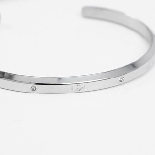 Vòng tay nam nữ Lyz and Liam Lumine L&L Cuff Silver LL2240SV - Gift Box Hộp quà tặng nơ đỏ & khắc chữ theo yêu cầu