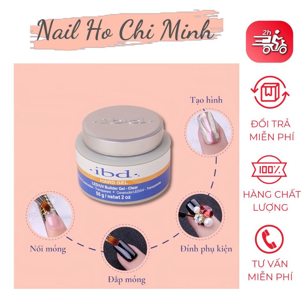 Gel đắp Ibd màu clear chính hãng (không nóng, không chảy)