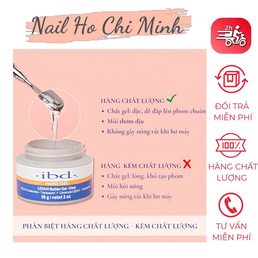 Gel đắp Ibd màu clear chính hãng (không nóng, không chảy)