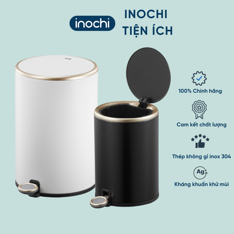 [HÀNG NHẬP KHẨU] Thùng rác inox Hiro Cosmo nhiều dung tích 6L, 9L, 12L - CHÍNH HÃNG INOCHI