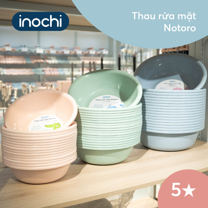 Thau rửa mặt cao cấp Notoro nhiều màu, nhiều size 21cm/27cm/32cm/38cm - CHÍNH HÃNG INOCHI
