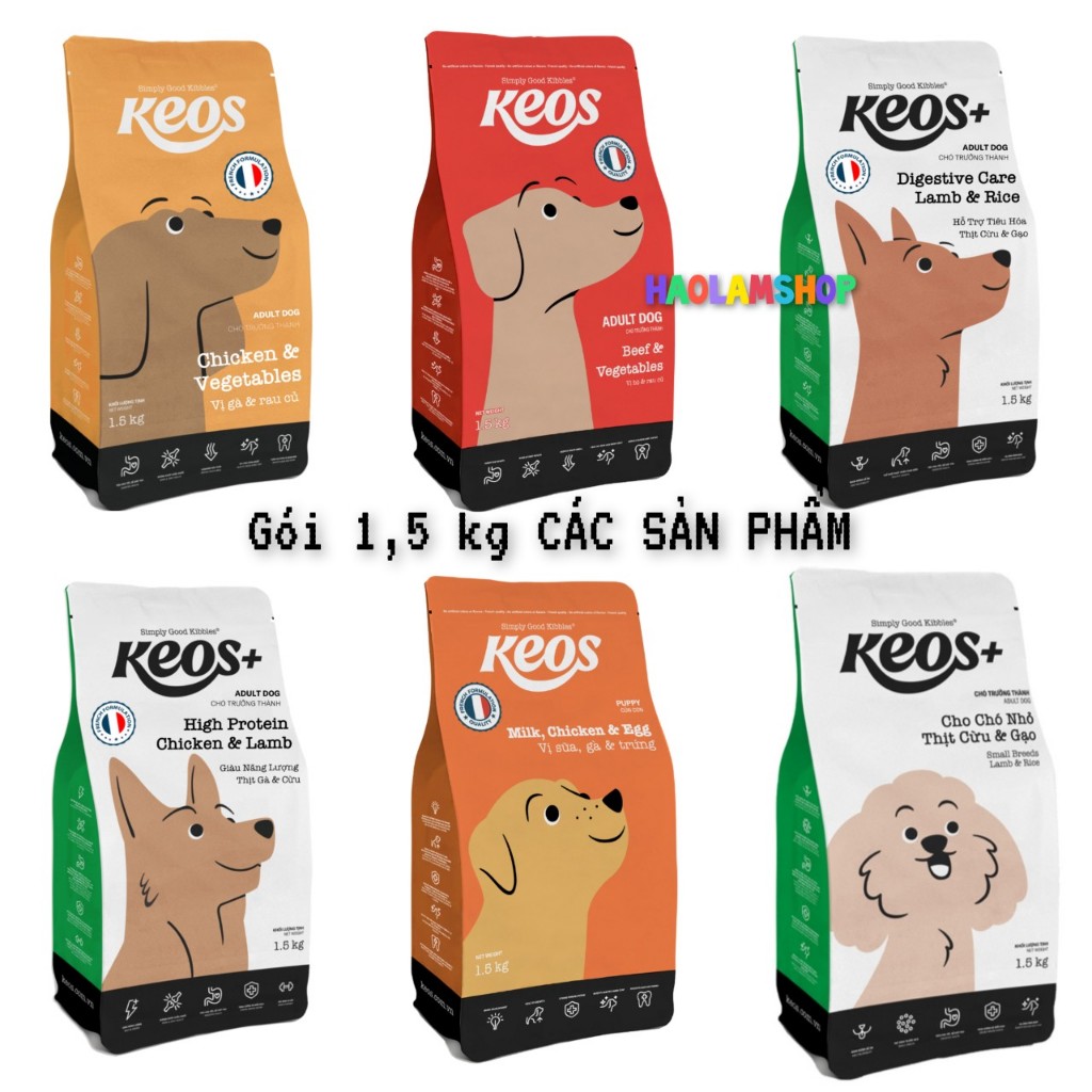 1,5kg Thức Ăn Hạt KEOS DOG Cho Chó Mọi Lứa Tuổi Keos , Fib's | Shopee ...