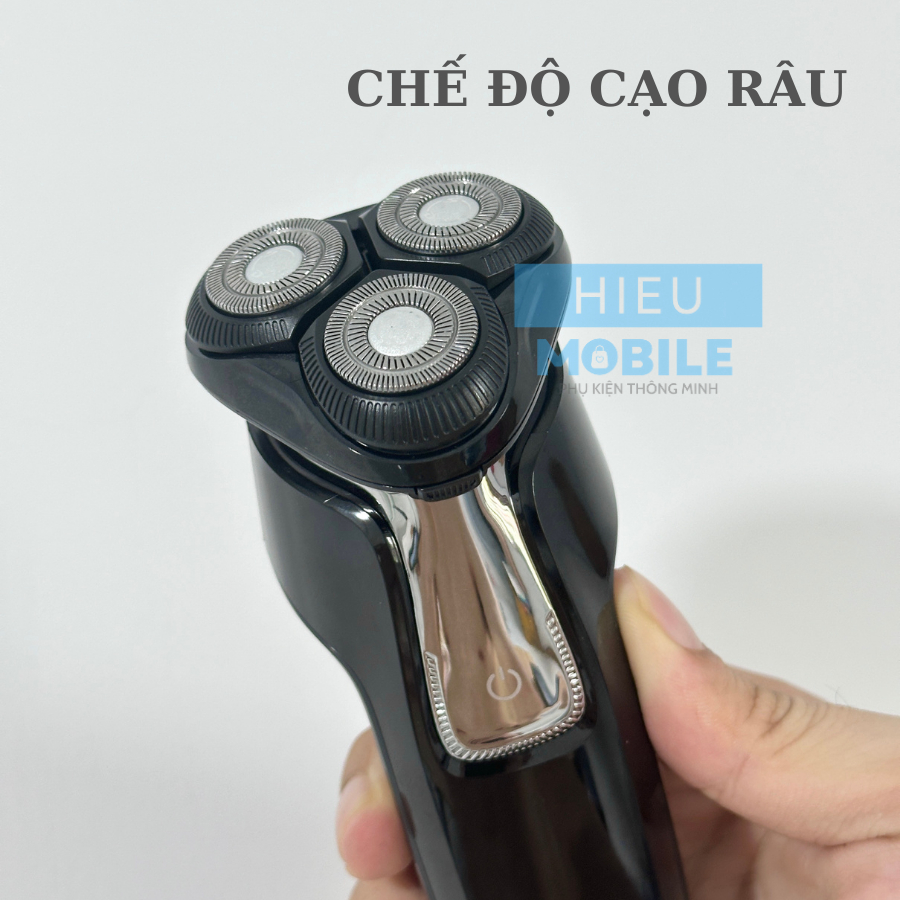Máy cạo râu SID RS 7360A 3 lưỡi dao kèm đầu cắt lông mũi công suất 10W chống nước iPX7 màn hình LED khi sạc pin