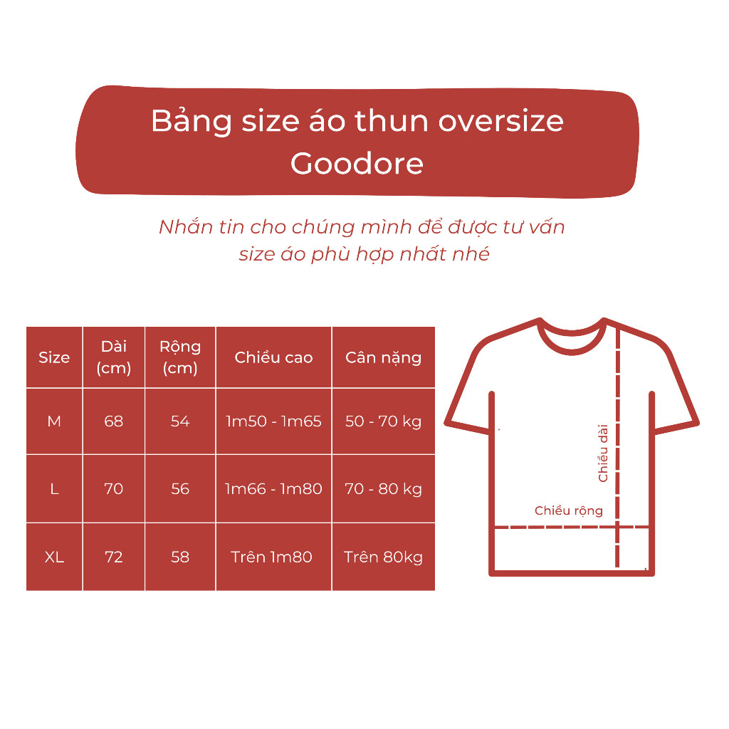 Áo thun cotton unisex nam nữ Goodore Tà tưa thoáng mát năng động form Oversize thiết kế độc đáo