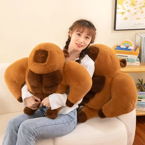 Gấu Bông Capybara Lực Sĩ Cơ Bắp, Thú Nhồi Bông Chuột Lang Nước 6 Múi Tập Gym - G137