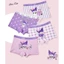 Set 4 Quần lót cotton trẻ em, quần chip đùi bé gái họa tiết Kuromi siêu quậy size 8-36kg