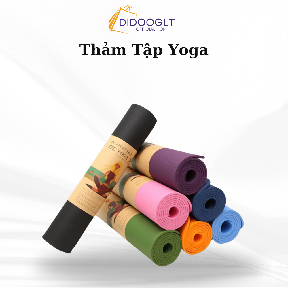 Thảm tập yoga, thảm tập gym TPE 6mm và 8mm 2 lớp cao cấp chống trơn ...