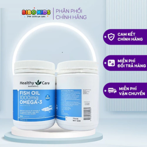 Dầu Cá Omega 3 Fish Oil Healthy Care Omega 3 1000mg 400 viên