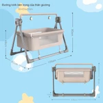 Nôi Điện Cho Bé Thương Hiệu iiko Nôi Đưa Ru Ngủ Tự Động Có Điều Khiển Từ Xa Kết Nối Bluetooth Phát Nhạc Kèm Màn — ảnh 2