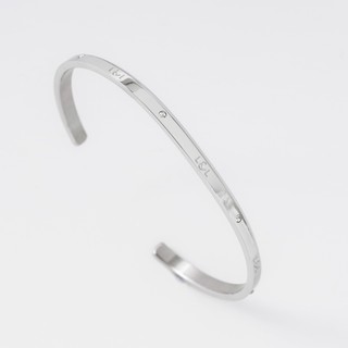 Vòng tay nam nữ Lyz and Liam Lumine L&L Cuff Silver LL2240SV - Gift Box Hộp quà tặng nơ đỏ & khắc chữ theo yêu cầu