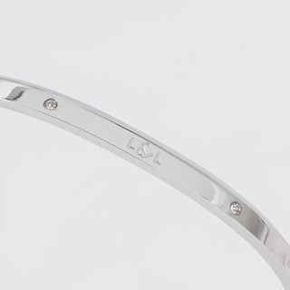 Vòng tay nam nữ Lyz and Liam Lumine L&L Cuff Silver LL2240SV - Gift Box Hộp quà tặng nơ đỏ & khắc chữ theo yêu cầu