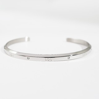 Vòng tay nam nữ Lyz and Liam Lumine L&L Cuff Silver LL2240SV - Gift Box Hộp quà tặng nơ đỏ & khắc chữ theo yêu cầu
