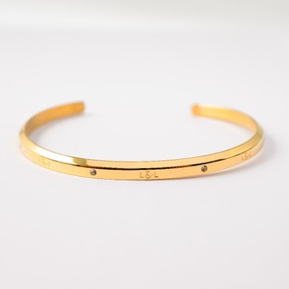Vòng tay nam nữ Lyz and Liam Lumine L&L Cuff Gold LL2240GG - Gift Box Hộp quà tặng nơ đỏ & khắc chữ theo yêu cầu