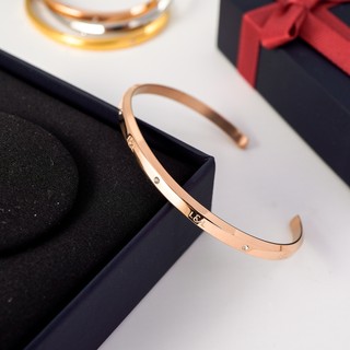 Vòng tay nam nữ Lyz and Liam Lumine L&L Cuff Rose Gold LL2240RG - Gift Box Hộp quà tặng nơ đỏ