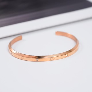 Vòng tay nam nữ Lyz and Liam Lumine L&L Cuff Rose Gold LL2240RG - Gift Box Hộp quà tặng nơ đỏ