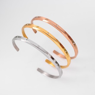 Vòng tay nam nữ Lyz and Liam Lumine L&L Cuff Gold LL2240GG - Gift Box Hộp quà tặng nơ đỏ & khắc chữ theo yêu cầu