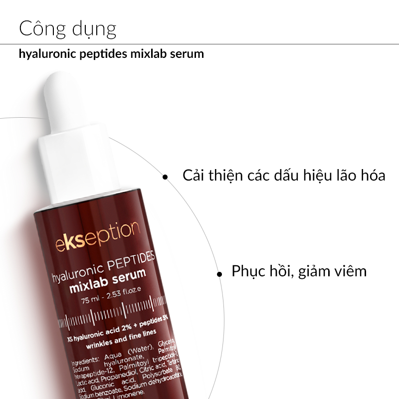 Ảnh Serum Dưỡng Ẩm Và Giảm Nếp Nhăn Ekseption Hyaluronic Peptides Mixlab Serum 75ml 2