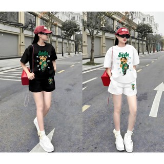 Set ( Áo Thun Trắng + Quần đùi ) Áo Phông Nữ Chepol UNISEX,Cổ Tròn, Tay Ngắn, Chất Cotton Co Dãn 2 Chiều CP_15644