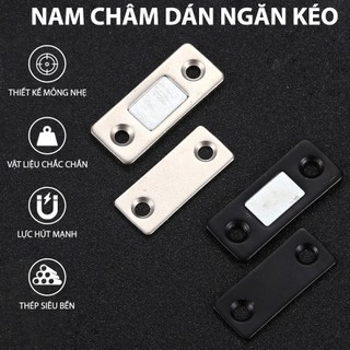 SET 2 Nam Châm Gắn Cửa Lực Hút Cực Mạnh Dán Chốt Tủ Quần Áo Ngăn Kéo Cửa Ra Vào Kèm Keo 3M Ốc Vít Tiện Lợi 88464