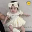 Set Váy Bodysuit, tặng kèm tuban cho bé gái cover Hàn Quốc Monbebe, bé gái 3-13kg cao cấp